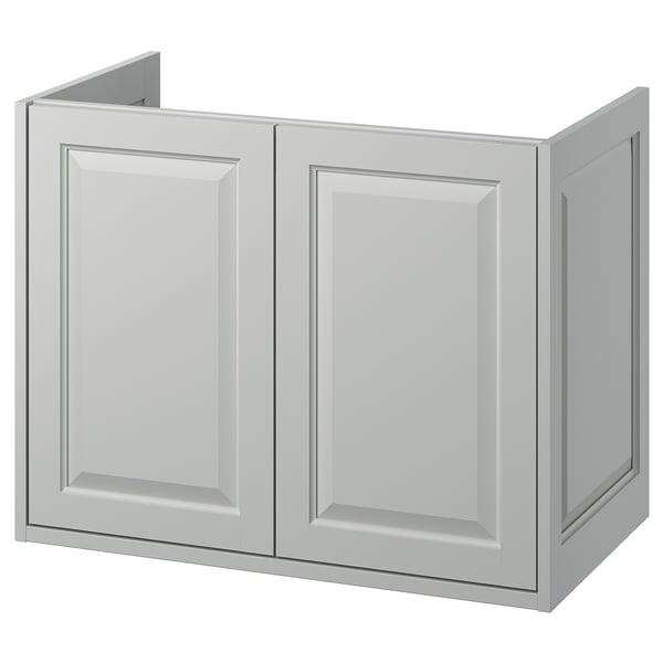 TÄNNFORSEN wash-stand with doors, light grey, 80x48x63 cm