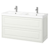 TÄNNFORSEN / ORRSJÖN wash-stnd w drawers/wash-basin/taps, white, 122x49x69 cm