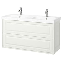 TÄNNFORSEN / ORRSJÖN wash-stnd w drawers/wash-basin/taps, white, 122x49x69 cm