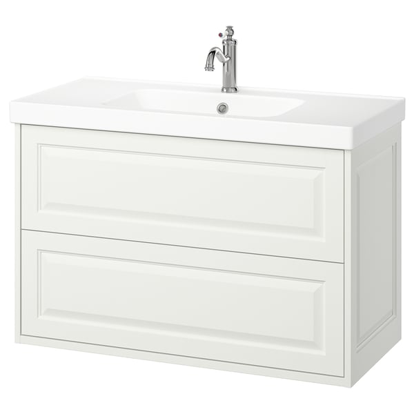 TÄNNFORSEN / ORRSJÖN wash-stnd w drawers/wash-basin/tap, white, 102x49x69 cm