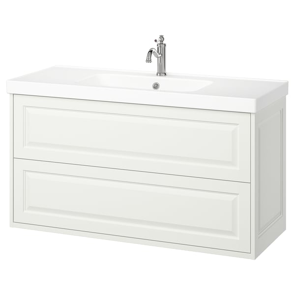 TÄNNFORSEN / ORRSJÖN wash-stnd w drawers/wash-basin/tap, white, 122x49x69 cm