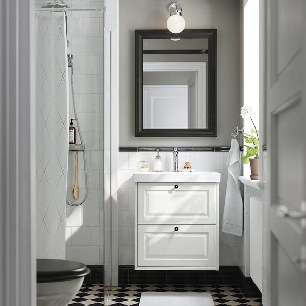 TÄNNFORSEN / ORRSJÖN wash-stnd w drawers/wash-basin/tap, white, 62x49x69 cm