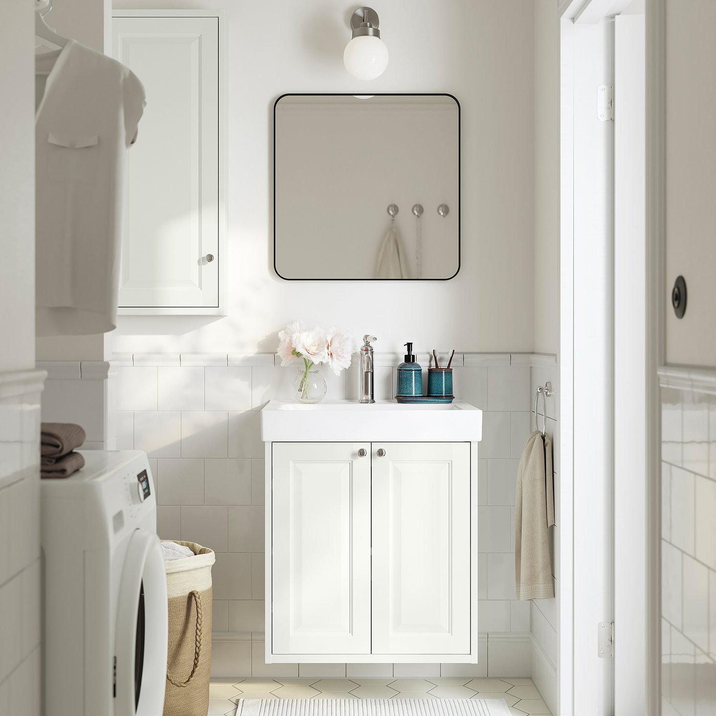 TÄNNFORSEN / ORRSJÖN wash-stnd w drs/deep wash-basin, white, 62x49x72 cm