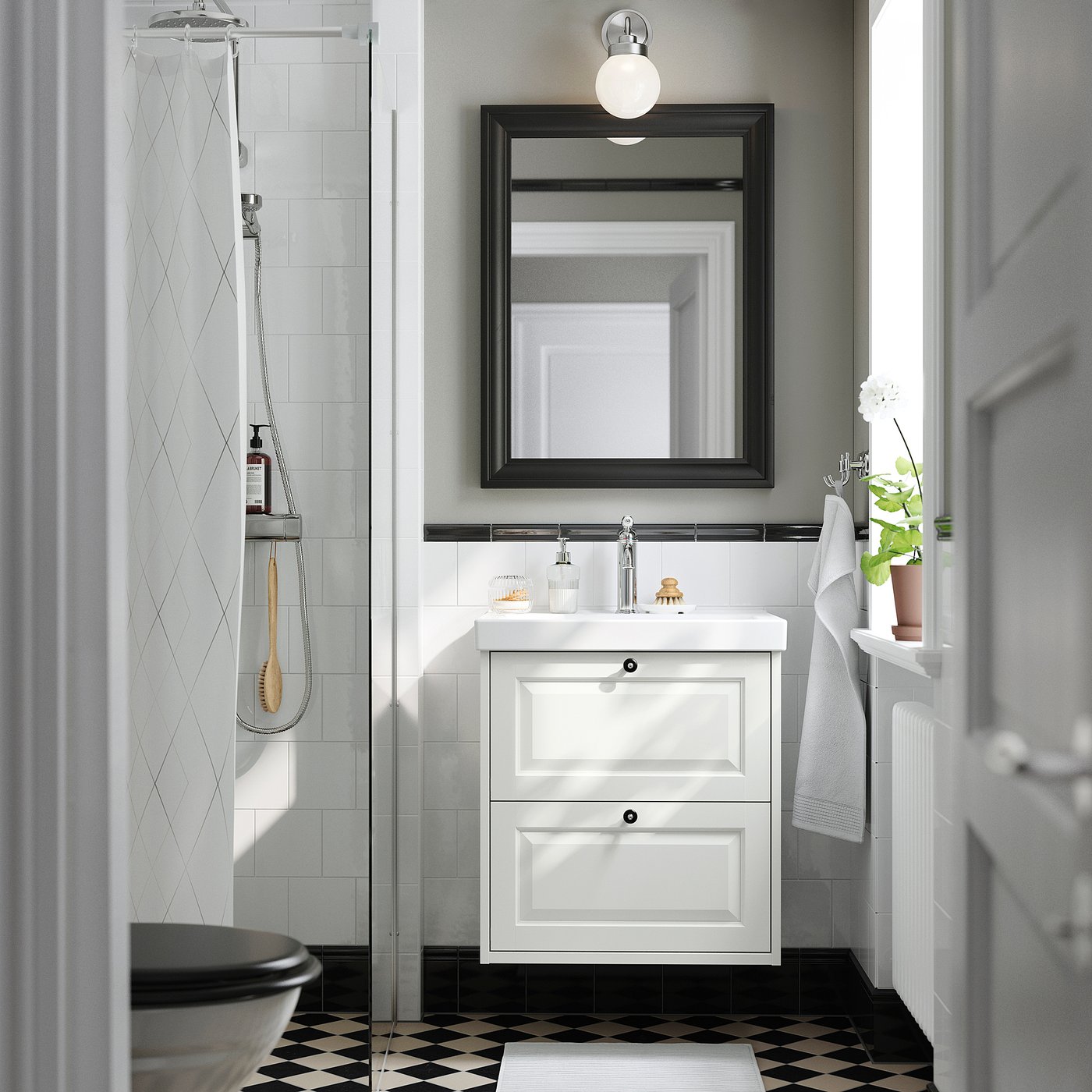 TÄNNFORSEN / ORRSJÖN wash-stnd w drawers/wash-basin, white, 62x49x69 cm