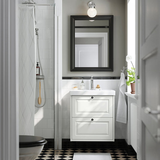 TÄNNFORSEN / ORRSJÖN wash-stnd w drawers/wash-basin, white, 62x49x69 cm