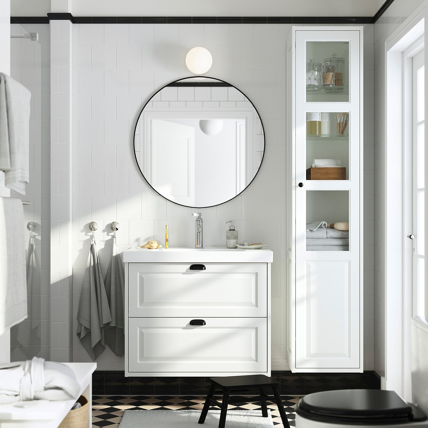 TÄNNFORSEN / ORRSJÖN wash-stnd w drawers/wash-basin, white, 82x49x69 cm