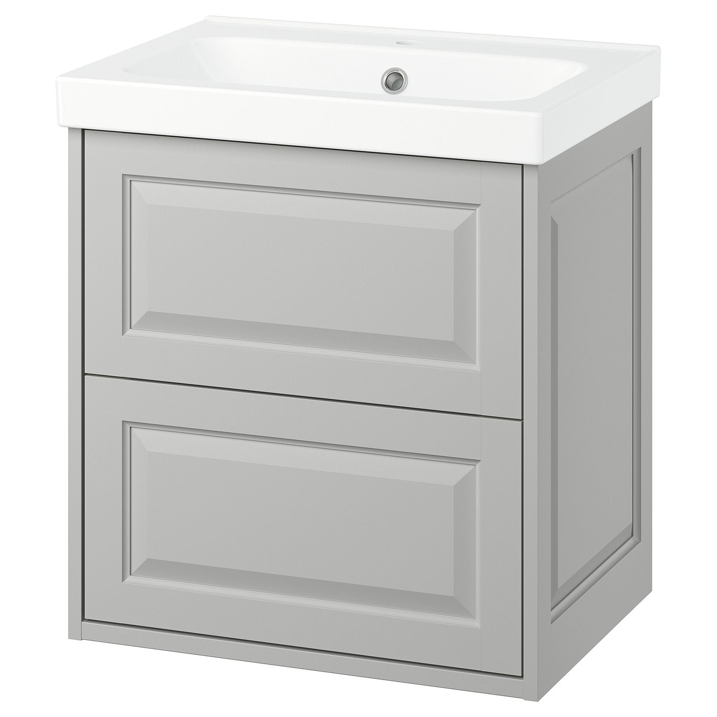TÄNNFORSEN / ORRSJÖN wash-stnd w drawers/wash-basin, light grey, 62x49x69 cm