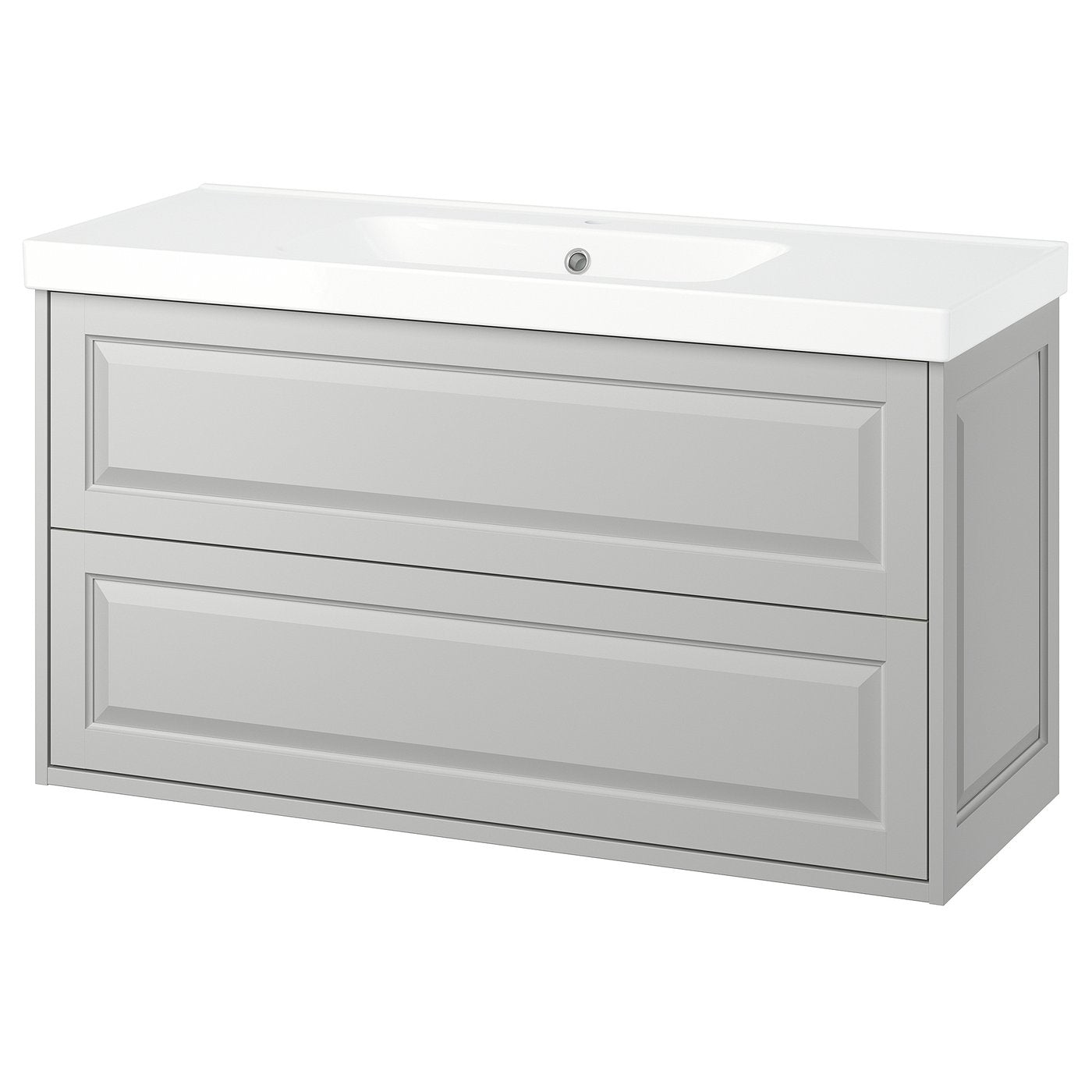 TÄNNFORSEN / ORRSJÖN wash-stnd w drawers/wash-basin, light grey, 122x49x69 cm