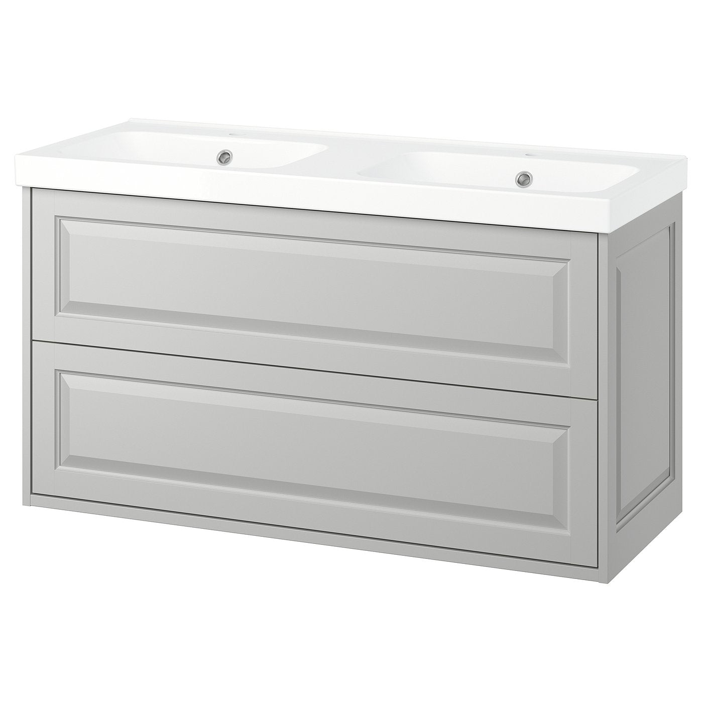 TÄNNFORSEN / ORRSJÖN wash-stnd w drawers/wash-basin, light grey, 122x49x69 cm