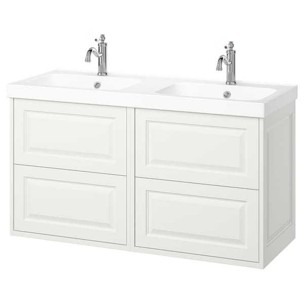 Ikea TÄNNFORSEN / ORRSJÖN - Mobile lavabo/lavabo/miscelatori, bianco,122x49x74 cm