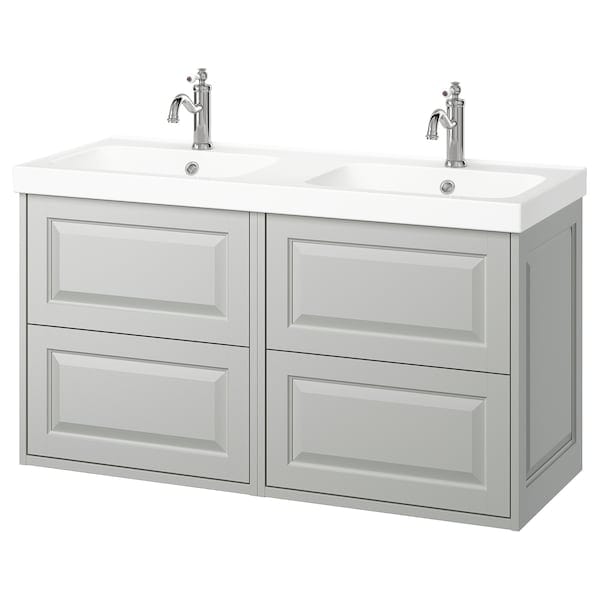 Ikea TÄNNFORSEN / ORRSJÖN - Mobile lavabo/lavabo/miscelatori, grigio chiaro,122x49x74 cm