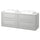 TÄNNFORSEN / ORRSJÖN wash-stand/wash-basins, light grey/white marble effect, 162x49x71 cm
