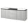 TÄNNFORSEN / ORRSJÖN wash-stand/wash-basins, light grey/black marble effect, 182x49x71 cm