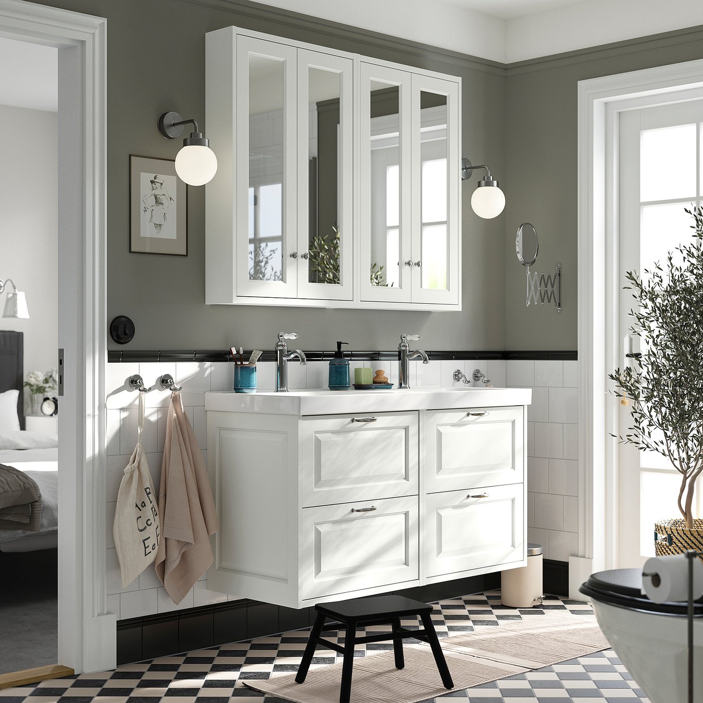 TÄNNFORSEN / ORRSJÖN wash-stand/wash-basin, white, 122x49x69 cm