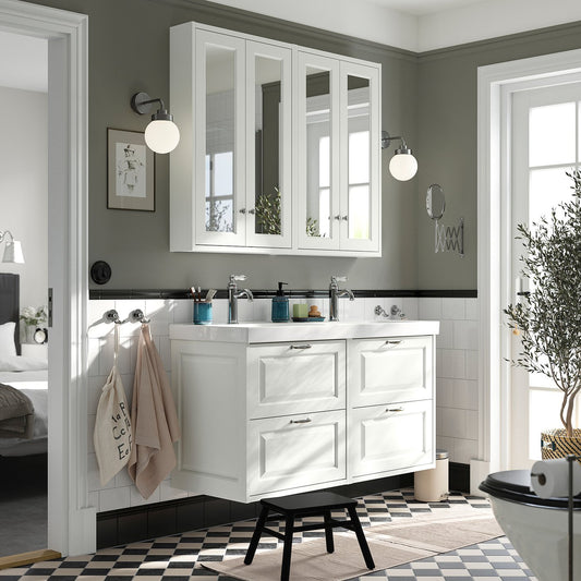 TÄNNFORSEN / ORRSJÖN wash-stand/wash-basin, white, 122x49x69 cm