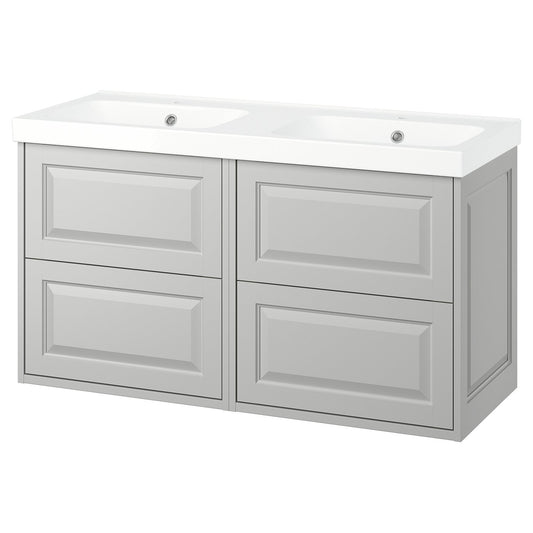 TÄNNFORSEN / ORRSJÖN wash-stand/wash-basin, light grey, 122x49x69 cm