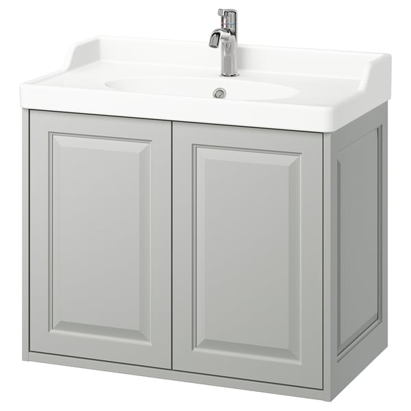 TÄNNFORSEN / RUTSJÖN - Washbasin / washbasin unit/mixer, light grey,82x49x74 cm