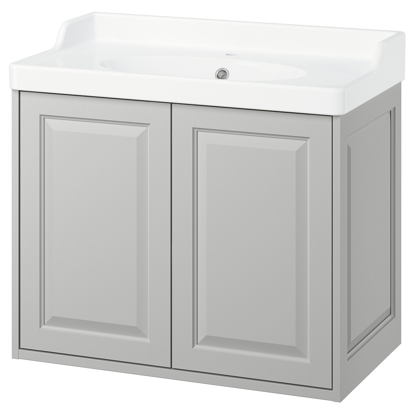 TÄNNFORSEN / RUTSJÖN wash-stnd w doors/wash-basin, light grey, 82x49x74 cm