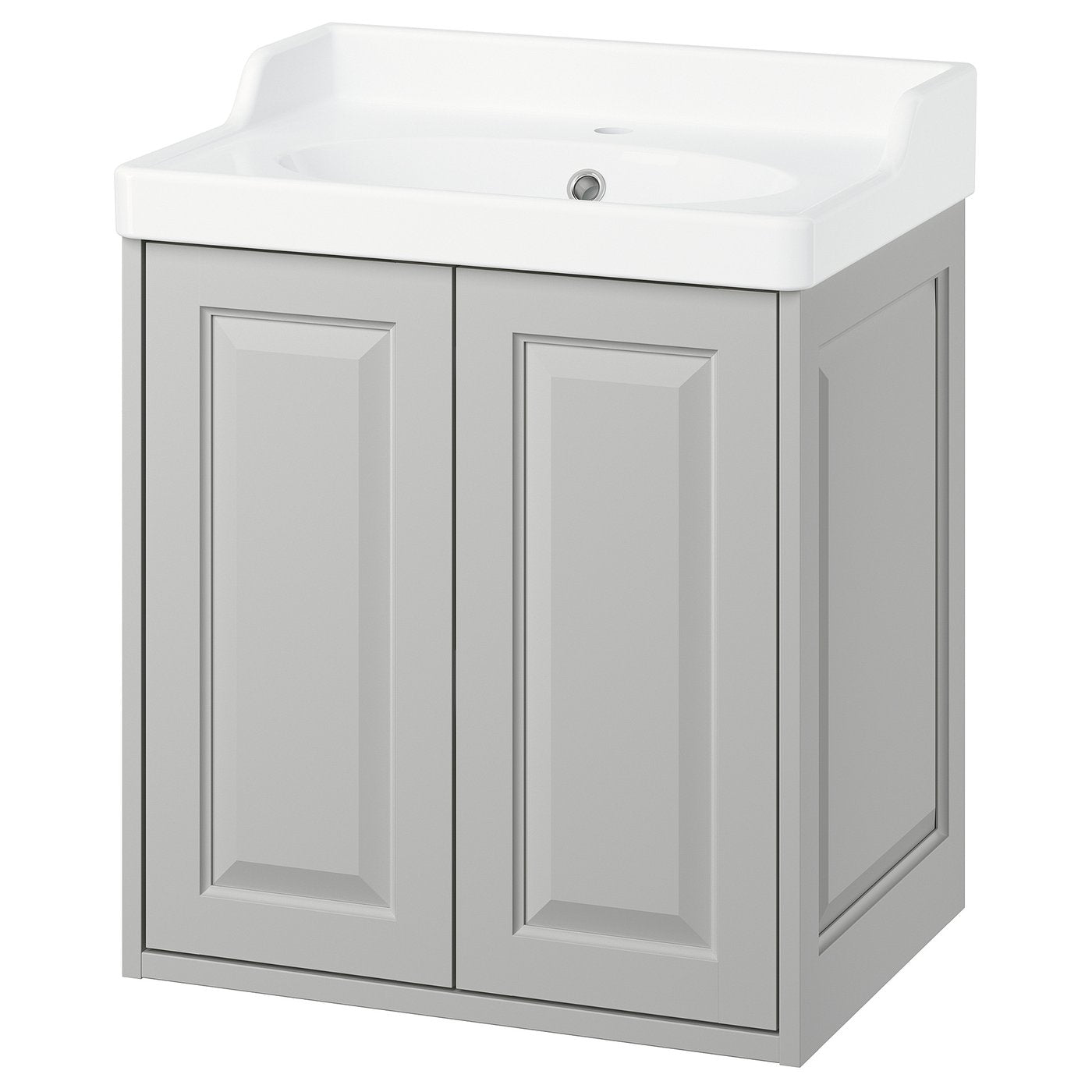 TÄNNFORSEN / RUTSJÖN wash-stnd w doors/wash-basin, light grey, 62x49x74 cm