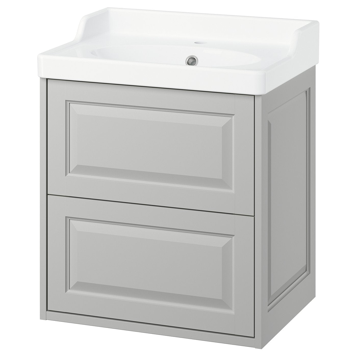 TÄNNFORSEN / RUTSJÖN wash-stnd w drawers/wash-basin, light grey, 62x49x74 cm
