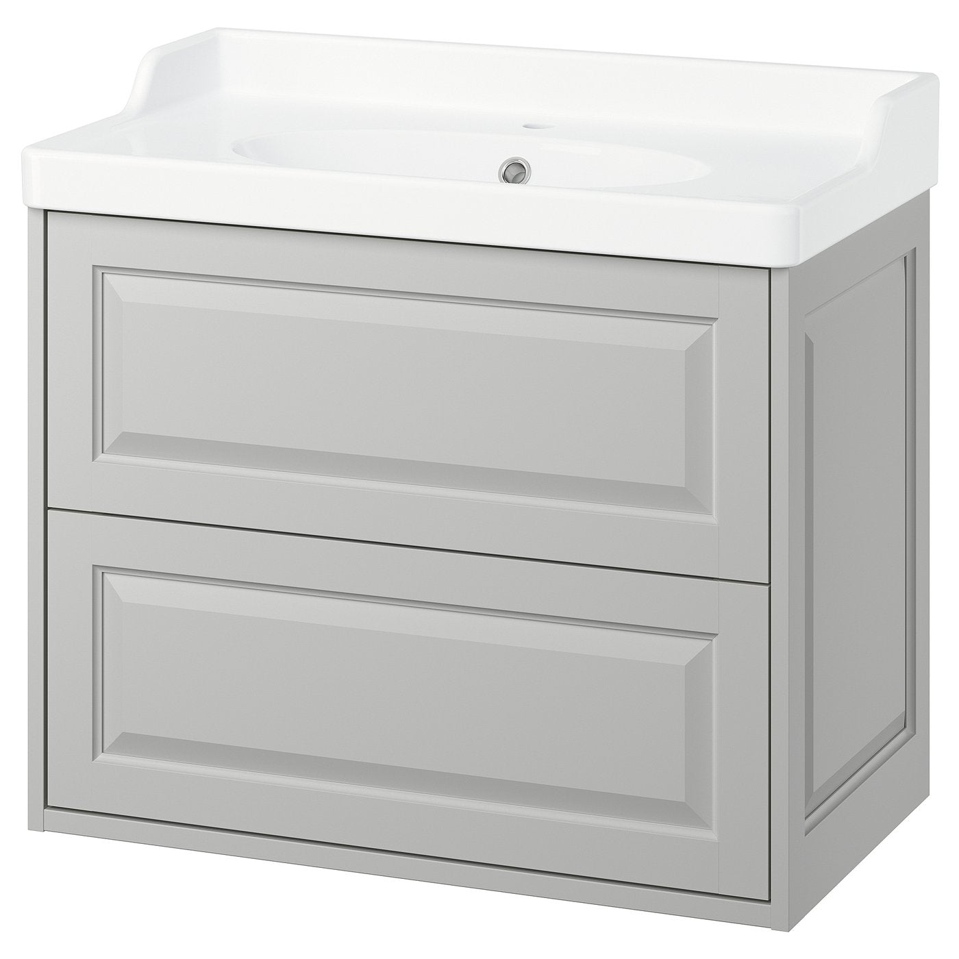 TÄNNFORSEN / RUTSJÖN wash-stnd w drawers/wash-basin, light grey, 82x49x74 cm