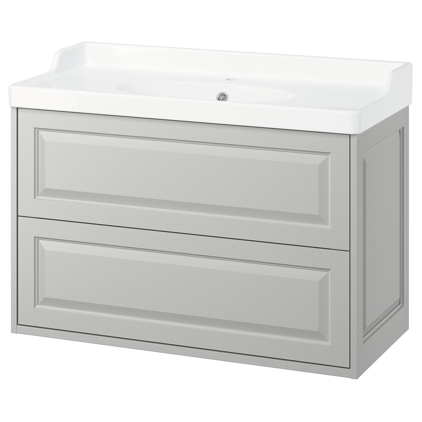 TÄNNFORSEN / RUTSJÖN wash-stnd w drawers/wash-basin, light grey, 102x49x74 cm