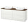TÄNNFORSEN / RUTSJÖN wash-stand/wash-basins, white/brown walnut effect, 162x49x76 cm