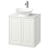 TÄNNFORSEN / VÄSTERSJÖN wash-stnd w doors/wash-basin/tap, white/white marble effect, 62x49x79 cm