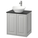 TÄNNFORSEN / VÄSTERSJÖN wash-stnd w doors/wash-basin/tap, light grey/black marble effect, 62x49x79 cm