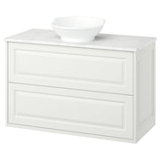 TÄNNFORSEN / VÄSTERSJÖN wash-stnd w drawers/wash-basin, white/white marble effect, 102x49x79 cm