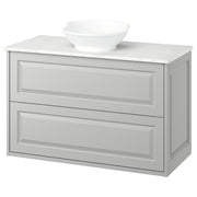 TÄNNFORSEN / VÄSTERSJÖN wash-stnd w drawers/wash-basin, light grey/white marble effect, 102x49x79 cm