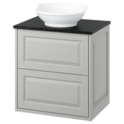 TÄNNFORSEN / VÄSTERSJÖN wash-stnd w drawers/wash-basin, light grey/black marble effect, 62x49x79 cm