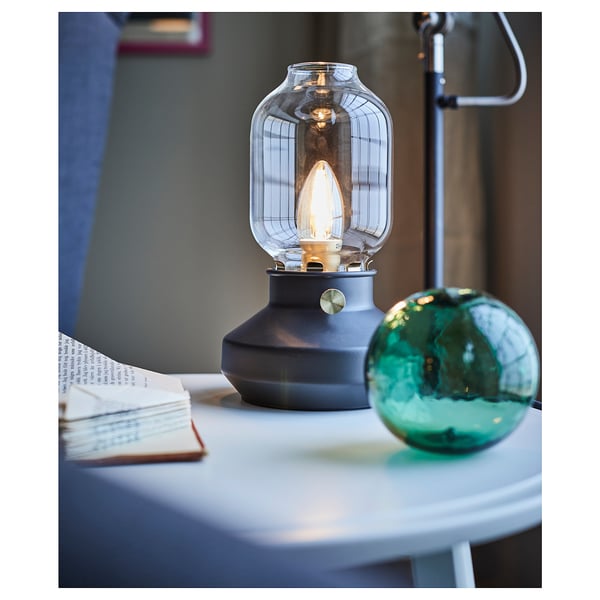 TÄRNABY table lamp, dimmable anthracite, 25 cm