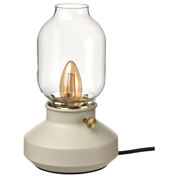 TÄRNABY table lamp, dimmable beige, 25 cm