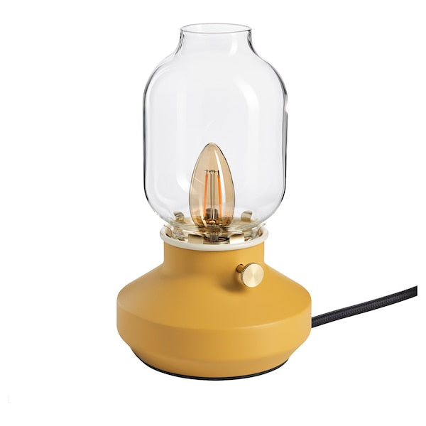 TÄRNABY - Table lamp, adjustable light intensity dark yellow,25 cm