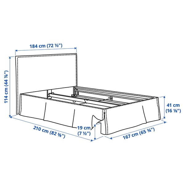 TÄRNKULLEN cover bed frame, Vissle beige, 160x200 cm