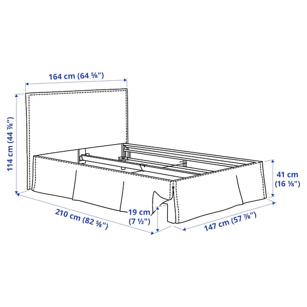 Ikea TÄRNKULLEN - Bed frame cover, Vissle beige,140x200 cm