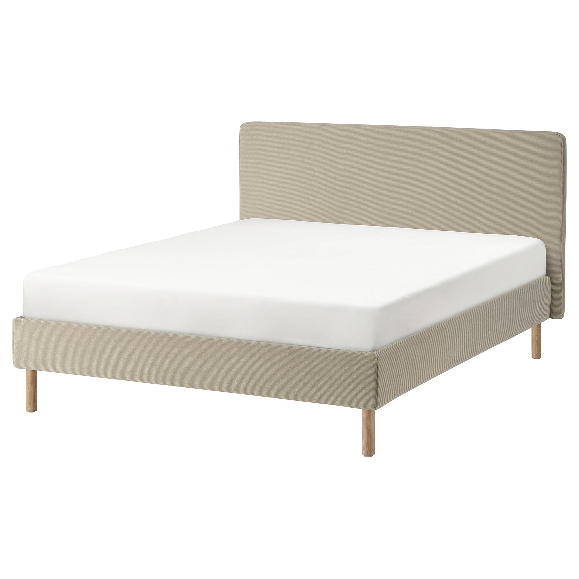 TÄRNKULLEN upholstered bed frame, Kelinge beige/Lillhällan, 140x200 cm