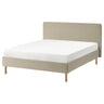 TÄRNKULLEN upholstered bed frame, Kelinge beige/Lindbåden, 140x200 cm