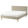 TÄRNKULLEN upholstered bed frame, Kelinge beige/Luröy, 140x200 cm