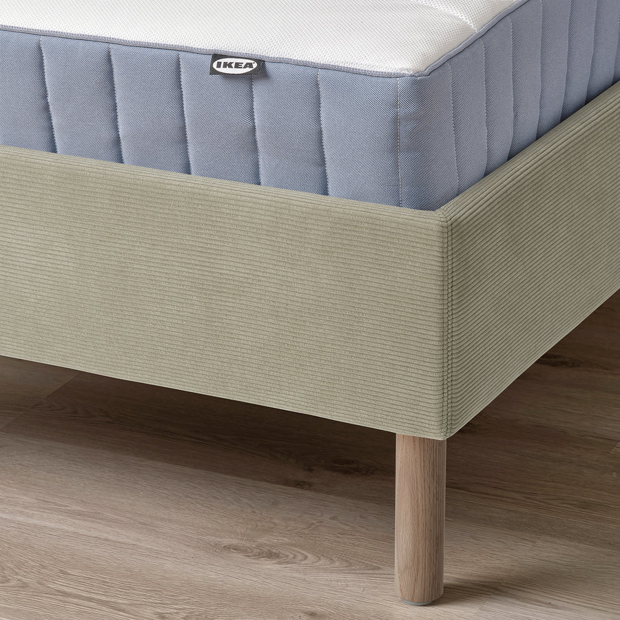 TÄRNKULLEN upholstered bed frame, Kelinge beige/Luröy, 140x200 cm