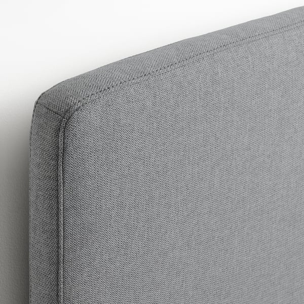 TÄRNKULLEN - Upholstered bed frame, Tibbleby beige/grey/Lindbåden,140x200 cm