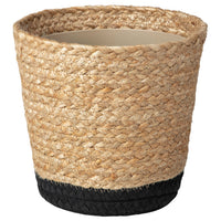 TÄRNMÅS plant pot, indoor/beige/black, 15 cm