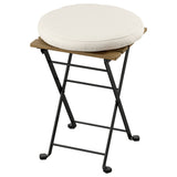 TÄRNÖ stool, outdoor, folding black/light brown stained/Frösön/Duvholmen beige, 39x79 cm