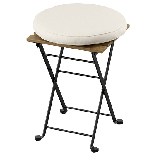 TÄRNÖ stool, outdoor, folding black/light brown stained/Frösön/Duvholmen beige, 39x79x40 cm
