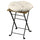 TÄRNÖ stool, outdoor, folding black/light brown stained/Kuddarna light grey-beige, 39x79x40 cm