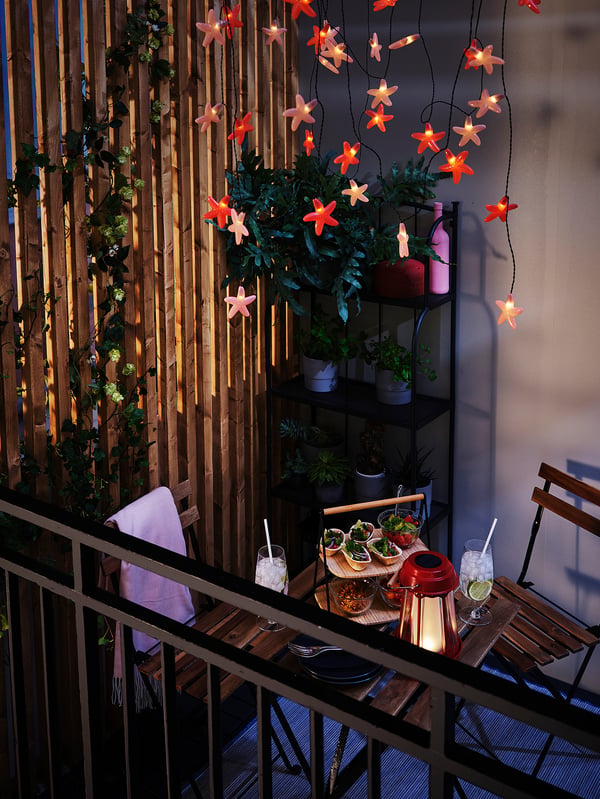 TÄRNÖ table+2 chairs, outdoor, black/light brown stained