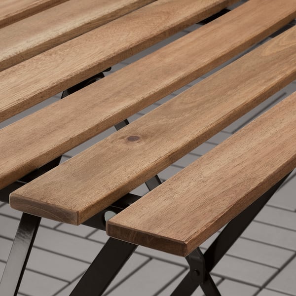 TÄRNÖ table, outdoor, black/light brown stained, 55x54 cm