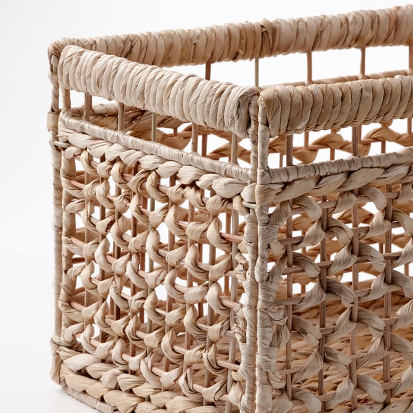 TÄTING basket, water hyacinth/natural, 35x25x25 cm