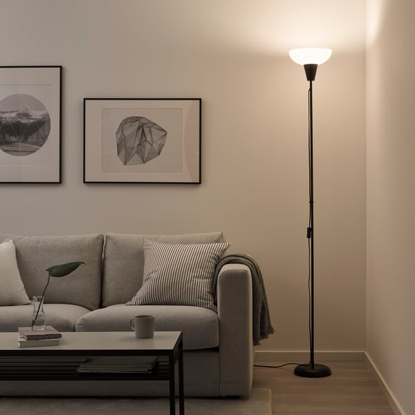 TÅGARP Floor lamp with indirect light - black/white